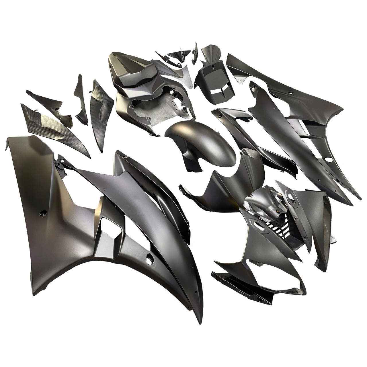 Amotopart Fairings Yamaha YZF-R6 Black Matte Bridgestone R6 Racing (2006-2007)