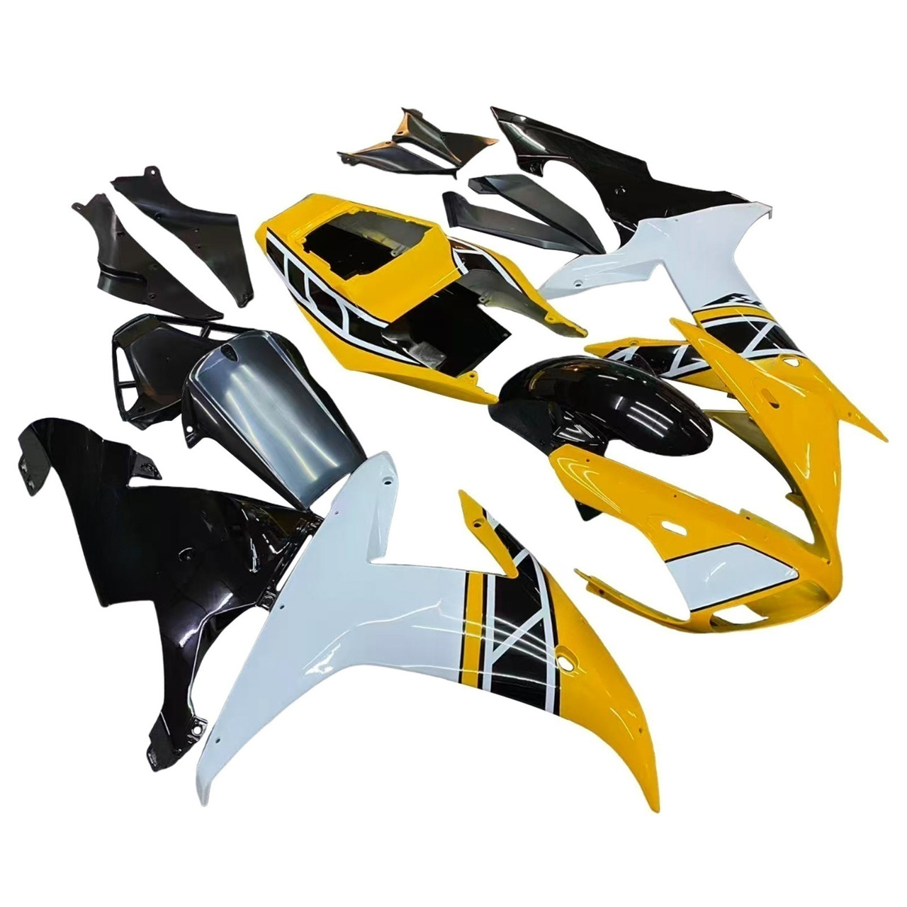 Amotopart Fairings Yamaha YZF-R1 Yellow White Black R1 Racing (2002-2003)
