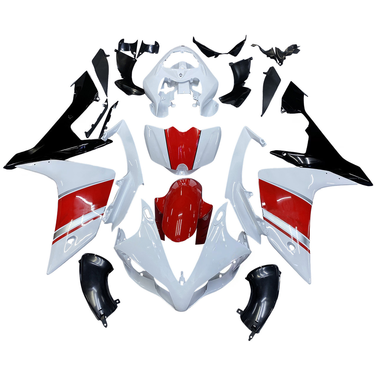 Amotopart Fairings Yamaha YZF-R1 White Red Black R1 Racing (2007-2008)