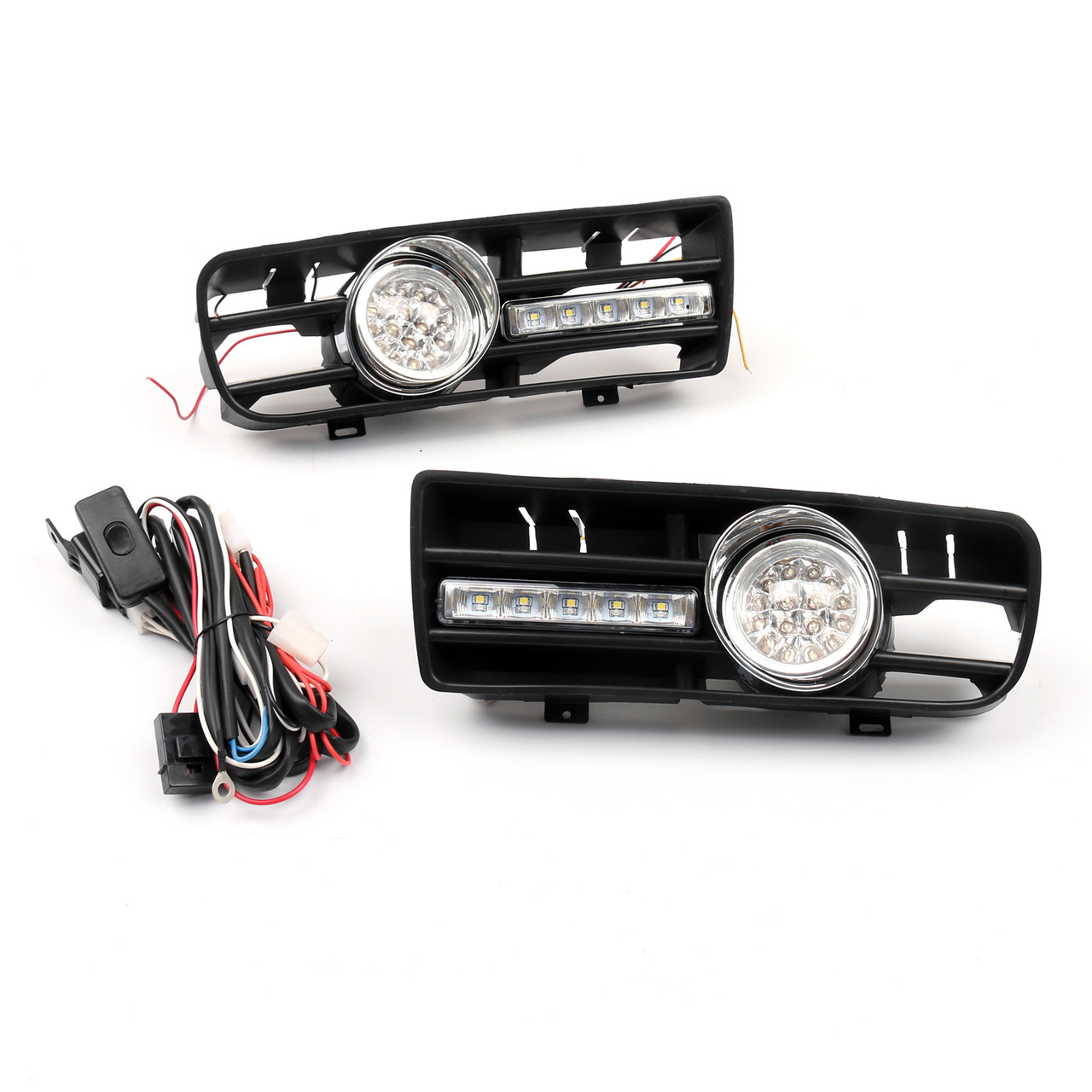 2x Fog Light 5 LED Front Bumper Grille DRL Lamp VW Golf MK4 GTI