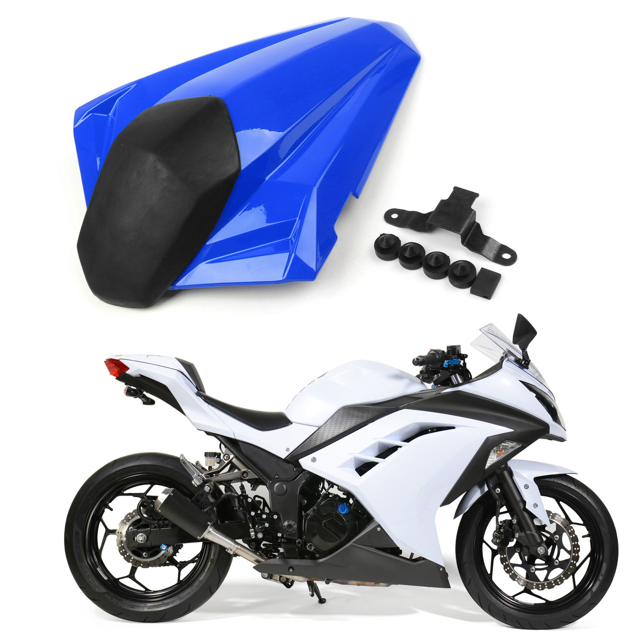 Seat Cowl Rear Seat Cover Fit For Kawasaki Ninja 300 EX300R ABS 2013-2015 Blue