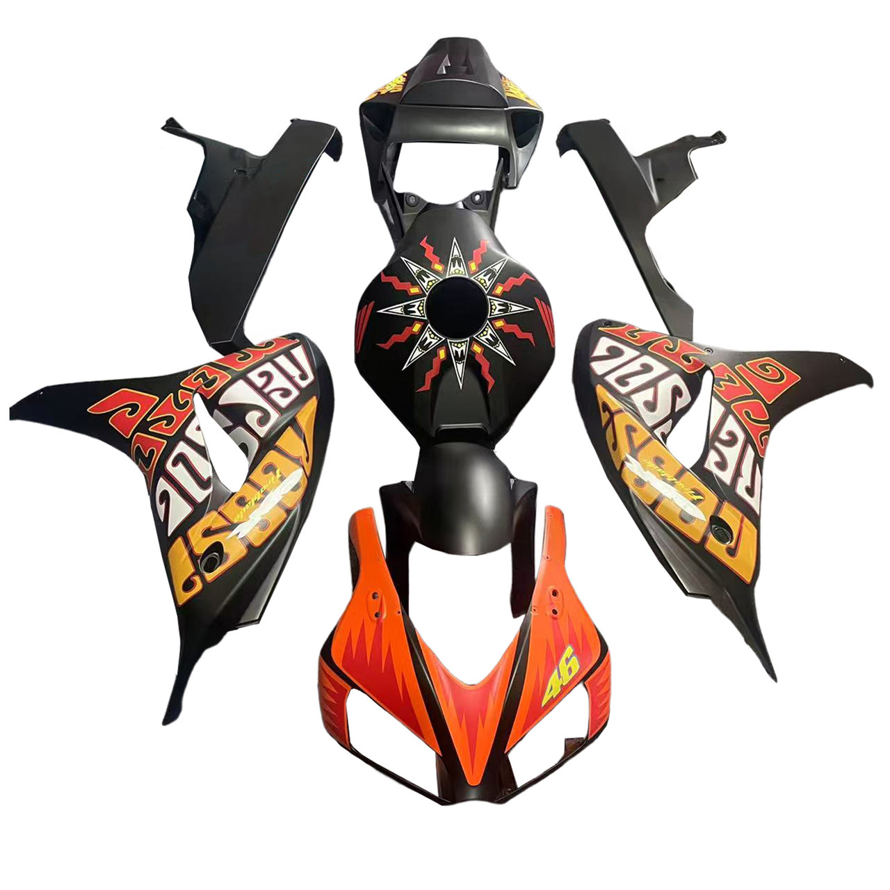 Amotopart Fairings Honda CBR 1000 RR Black Valentino Rossi  Racing (2006-2007)