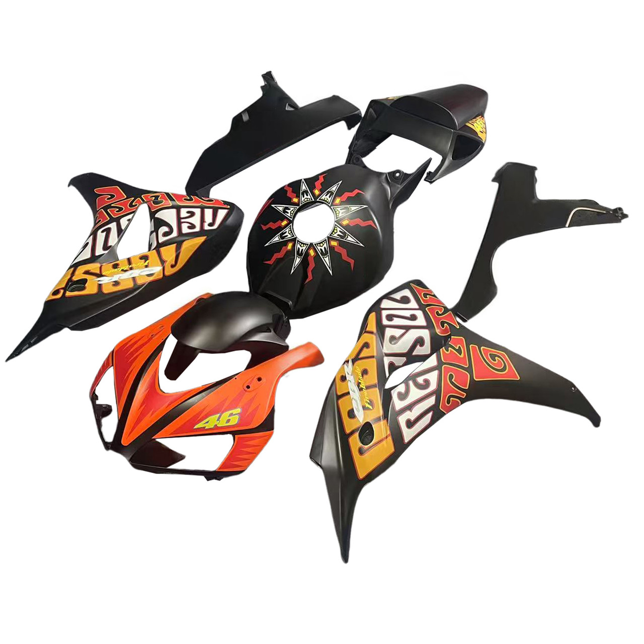 Amotopart Fairings Honda CBR 1000 RR Black Valentino Rossi  Racing (2006-2007)