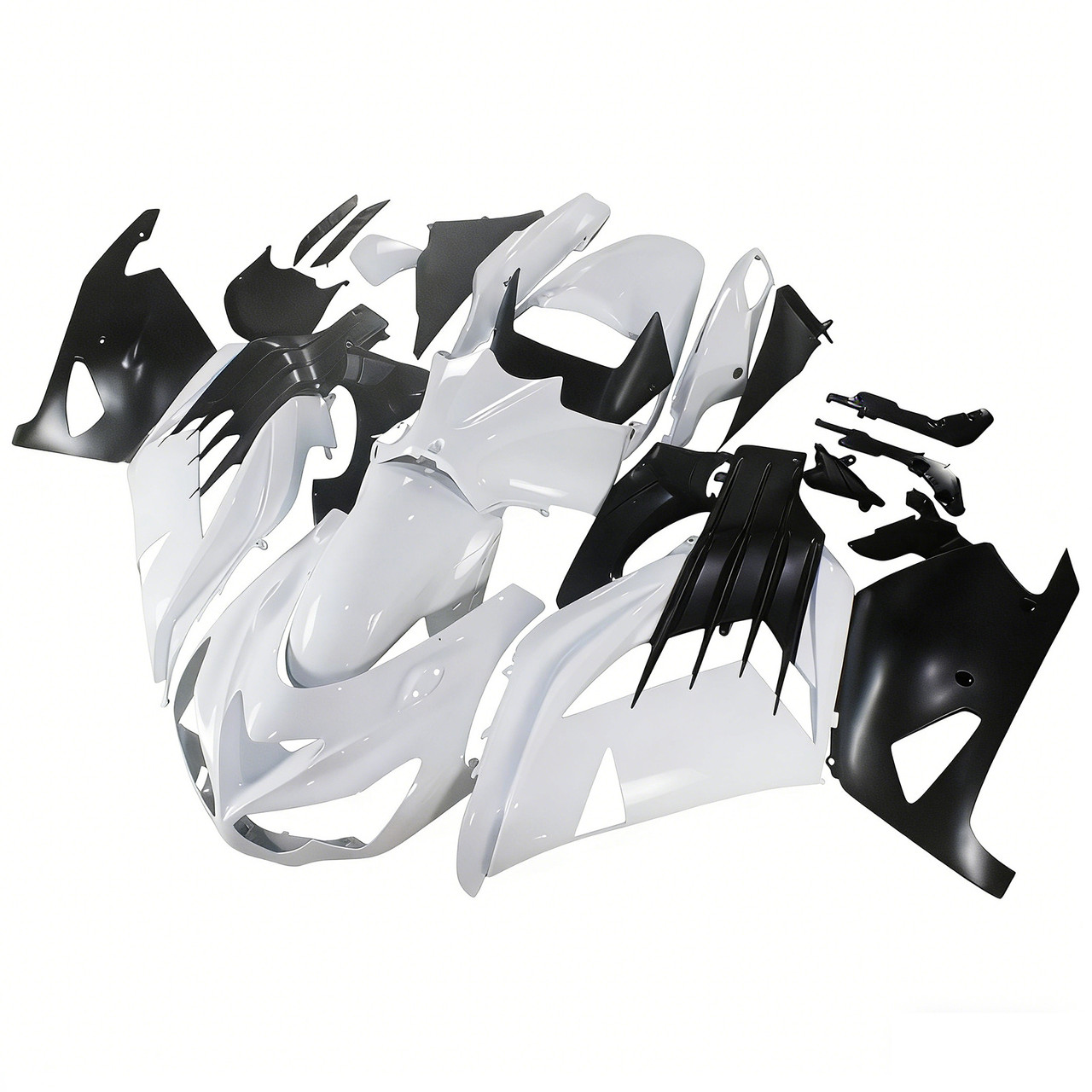 Amotopart Fairings Plastics Kawasaki ZX14R Ninja White Racing (2012-2021)