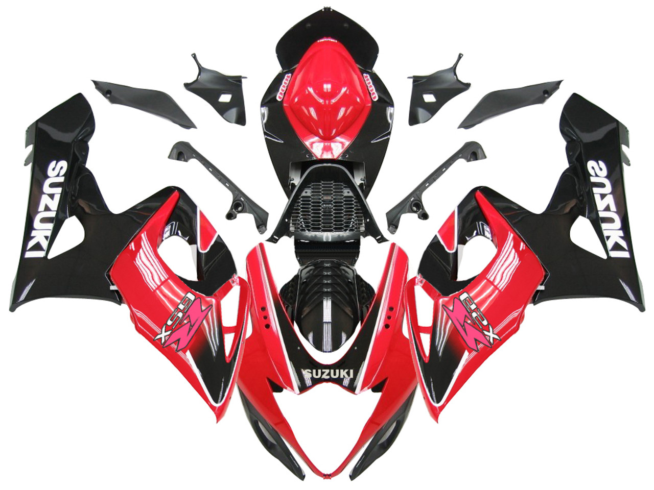 Fairings Suzuki GSXR 1000 Black and Red GSXR Racing  (2005-2006)