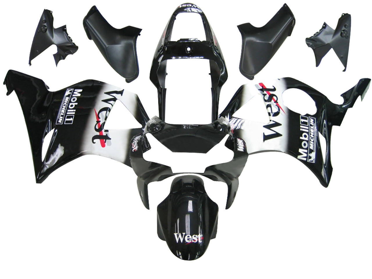 Fairings Honda CBR 954 RR Black West Racing (2002-2003)