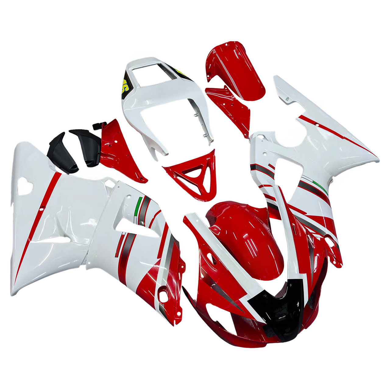 Amotopart Fairings Yamaha YZF-R1 Red White No.46 FIAT  R1 Racing (1998-1999)