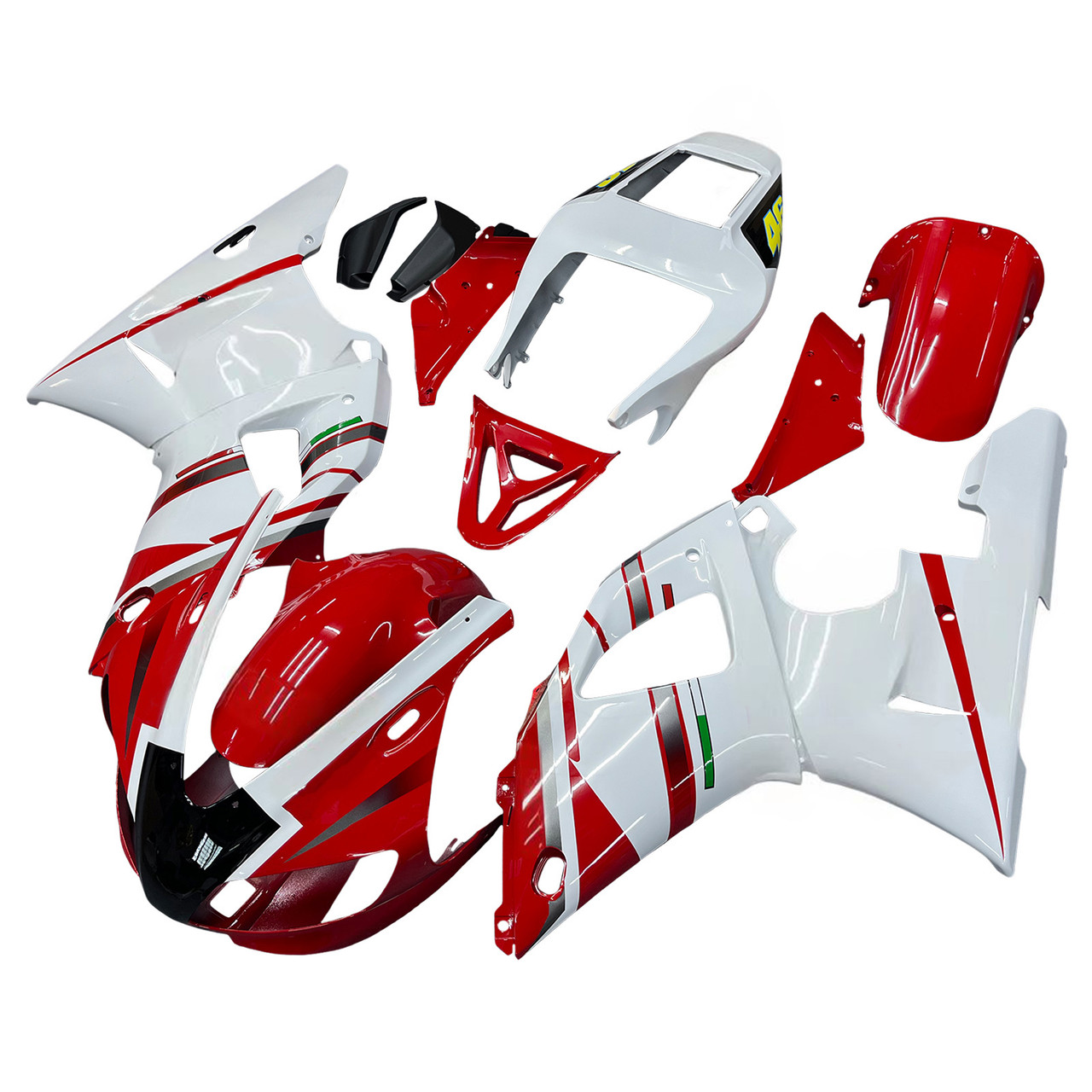 Amotopart Fairings Yamaha YZF-R1 Red White No.46 FIAT  R1 Racing (1998-1999)
