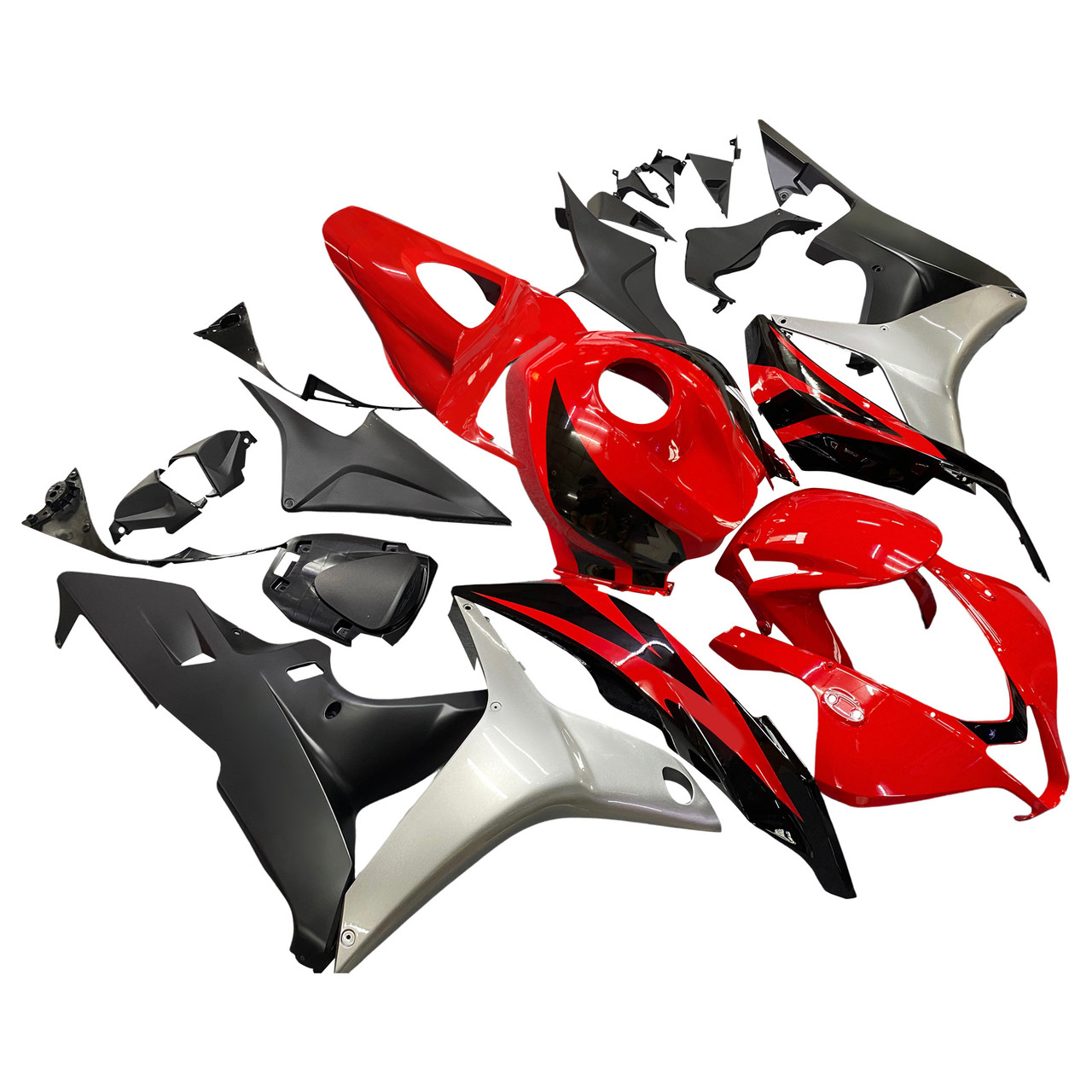 Amotopart Fairings Honda CBR 600 RR Red Black Silver Honda Racing (2007-2008)