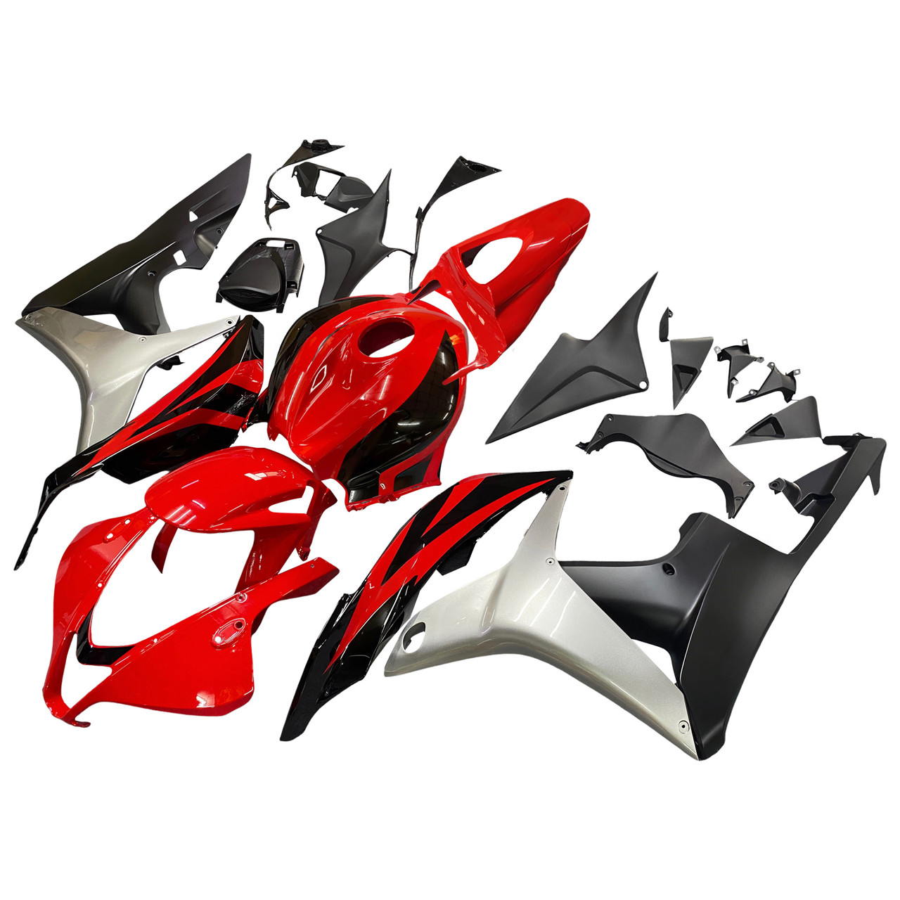 Amotopart Fairings Honda CBR 600 RR Red Black Silver Honda Racing (2007-2008)