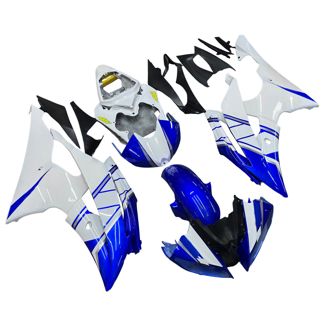 Amotopart 2008-2016 Fairings Yamaha  YZF-R6 White Blue No.46 FIAT R6 Racing