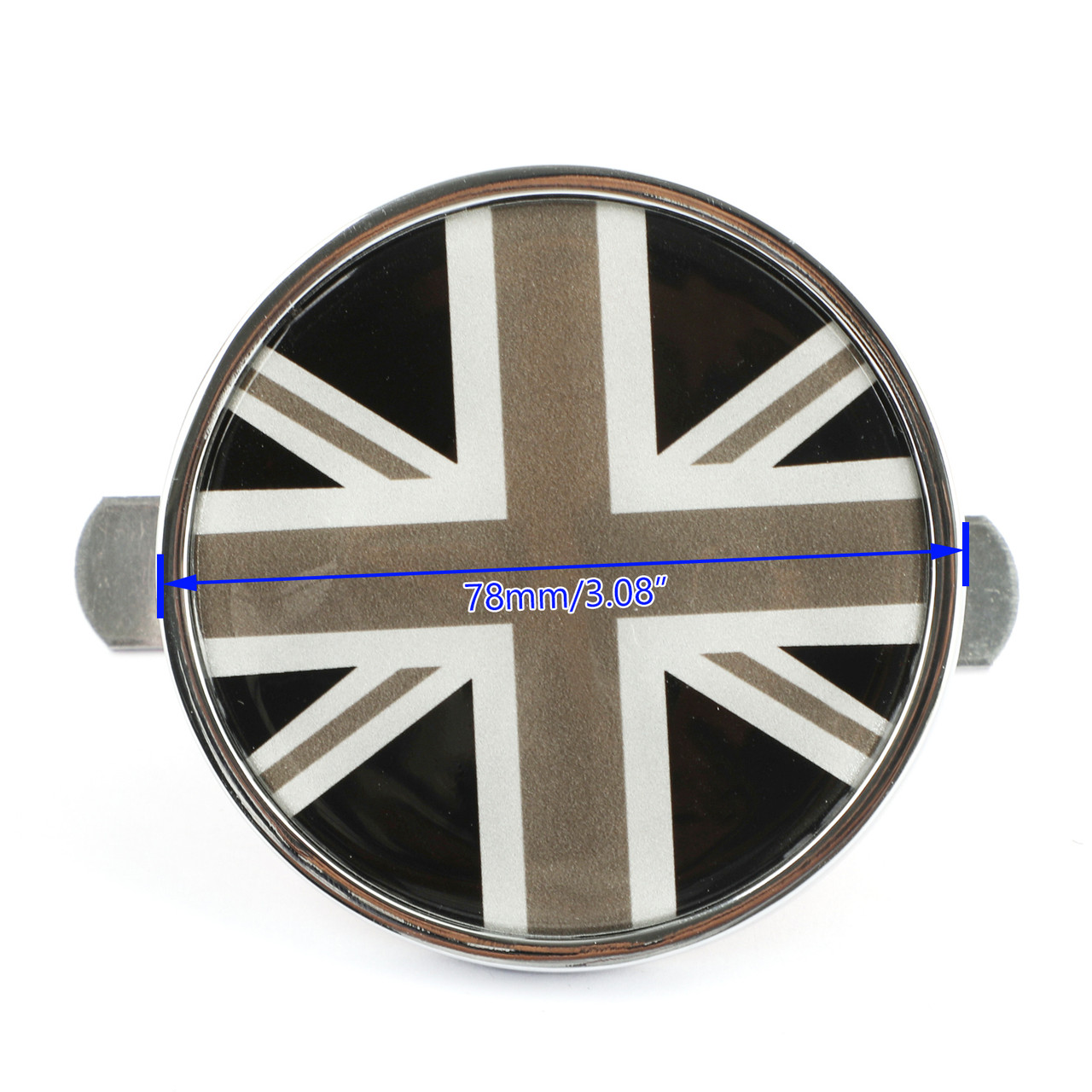Front Grill Badge w/ Holder Black Union Jack UK Flag MINI Cooper
