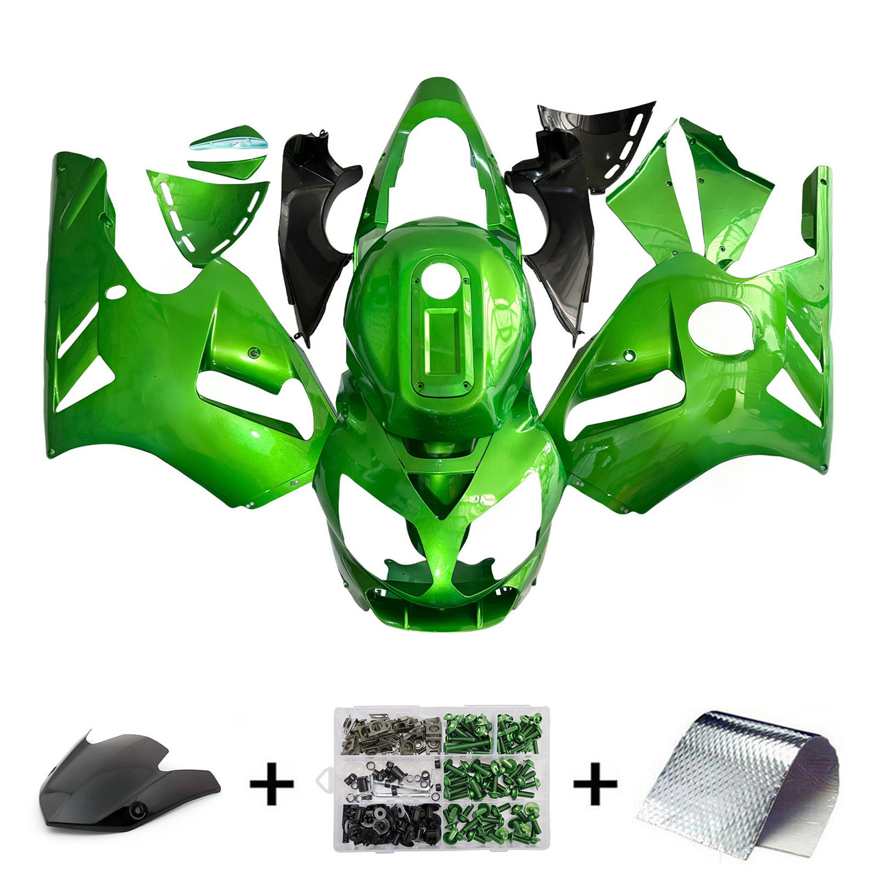 Amotopart Fairings Kawasaki ZX12R Green Metallic ZX12R Racing