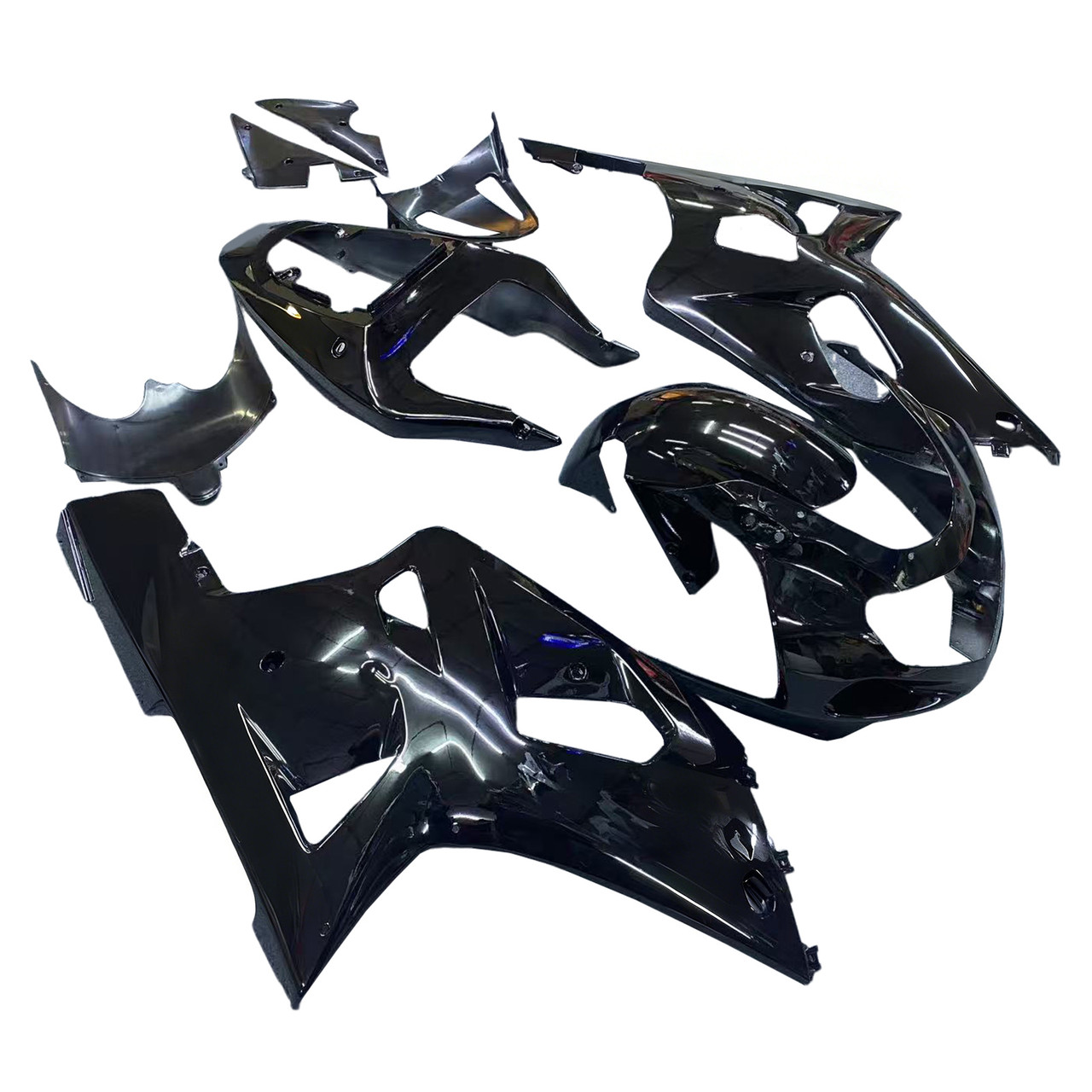 Amotopart Fairings Suzuki GSXR 600 Black GSXR Racing  (2001-2003)