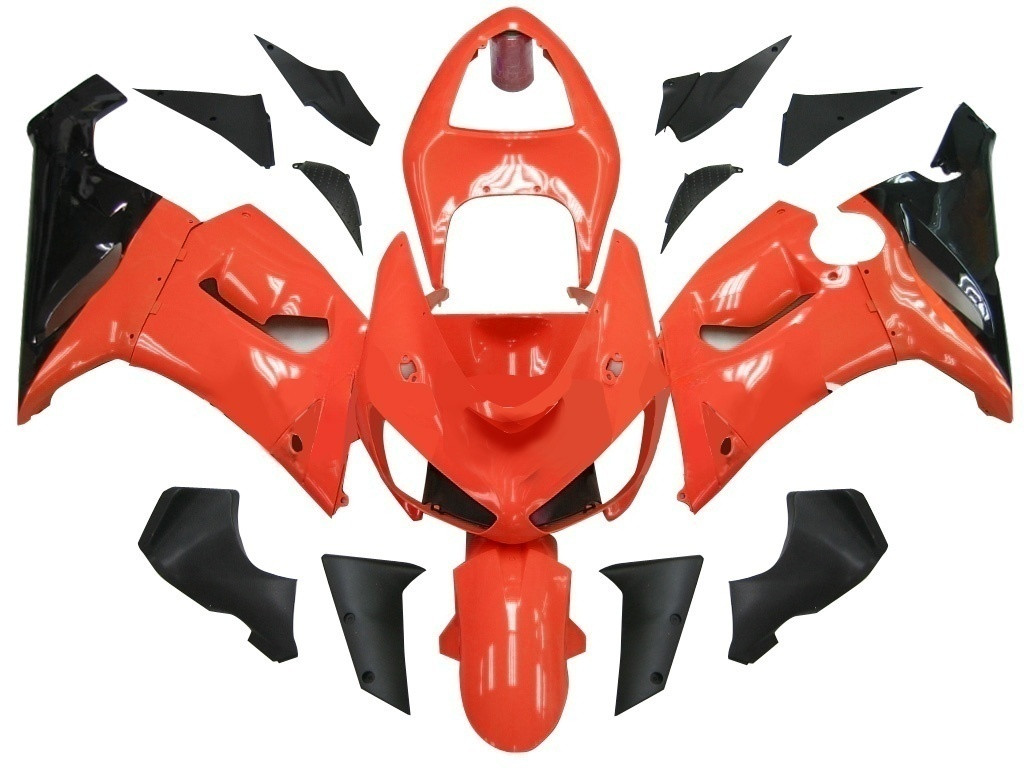 Amotopart Fairings Kawasaki ZX6R 636 Orange Black elf Ninja Racing  (2005-2006)