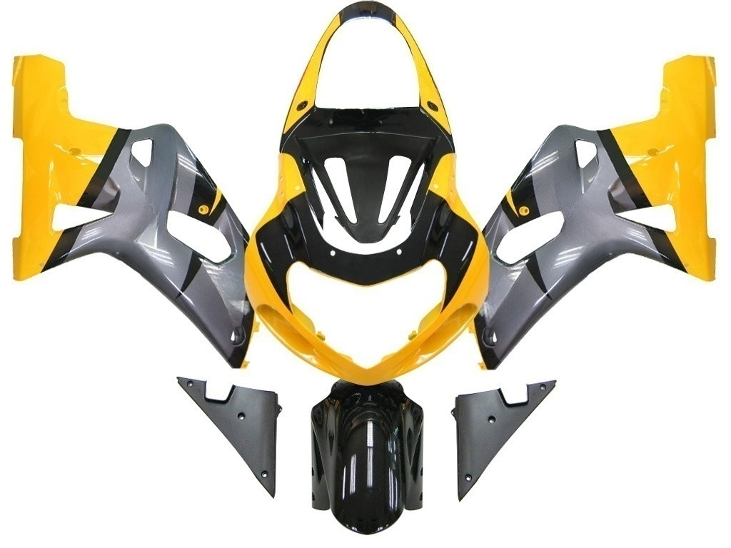 Amotopart Fairings Suzuki GSXR 600 Silver & Yellow GSXR Racing  (2001-2003)