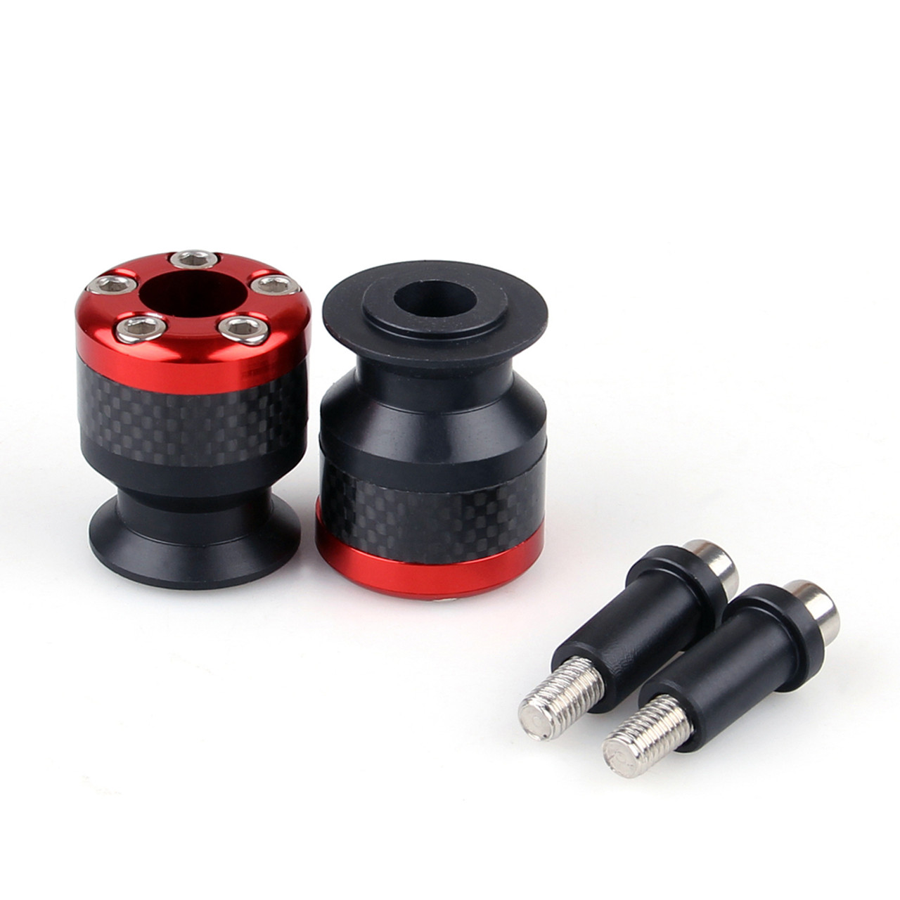 Spools 6MM Carbon Fiber Swingarm Sliders Yamaha, Red