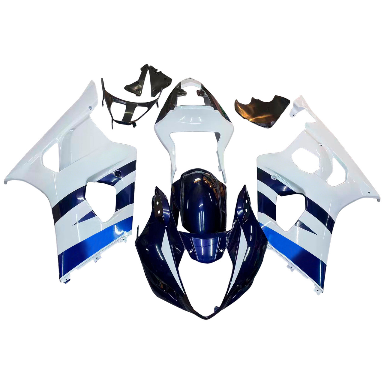Amotopart Fairings Suzuki GSXR 1000 White & Blue GSXR Racing  (2003-2004)