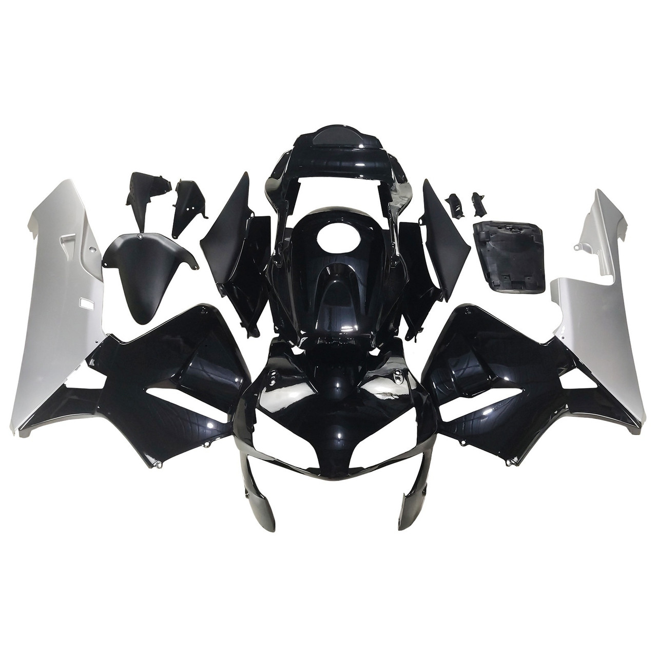 Amotopart Fairings Honda CBR 600 RR Black & Silver Honda Racing (2003-2004)