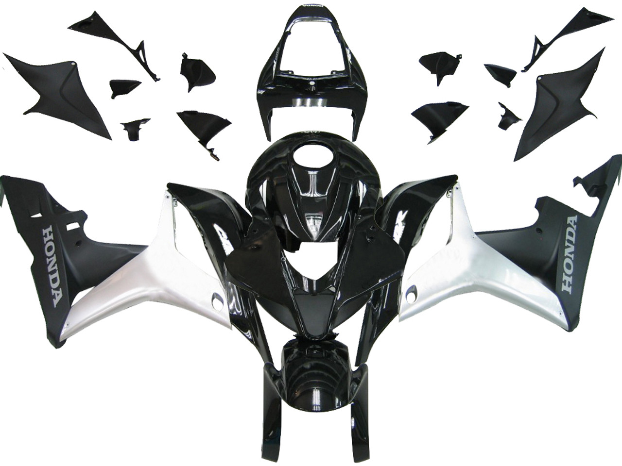 Fairings Honda CBR 600 RR Black & Silver Honda Racing (2007-2008)