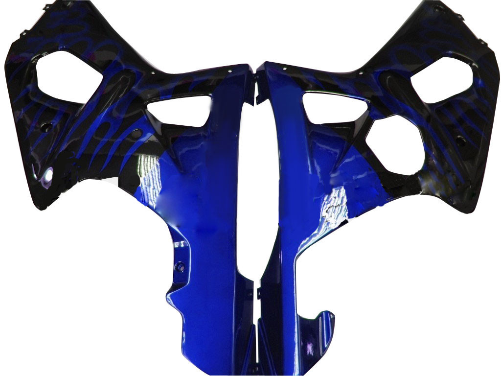 Amotopart Fairings Suzuki GSXR 1000 Black & Blue Flame Racing  (2000-2002)