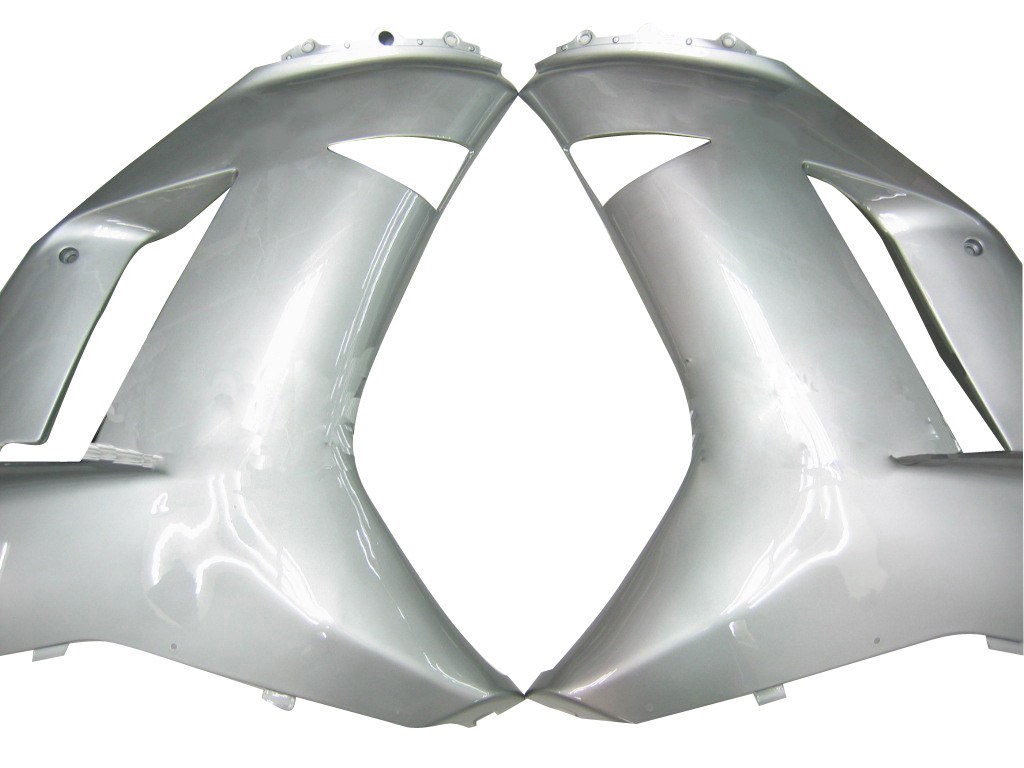 Amotopart Fairings Kawasaki ZX6R ZX636 Silver Ninja ZX6R Racing  (2007-2008)