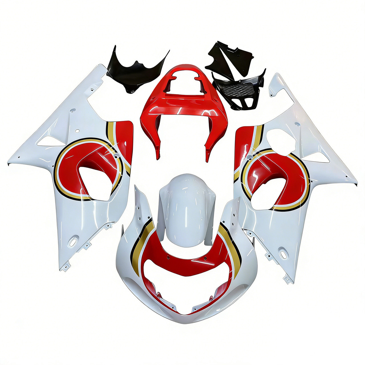 Amotopart Fairings Suzuki GSXR 1000 White & Red Lucky Strike Racing  (2000-2002)