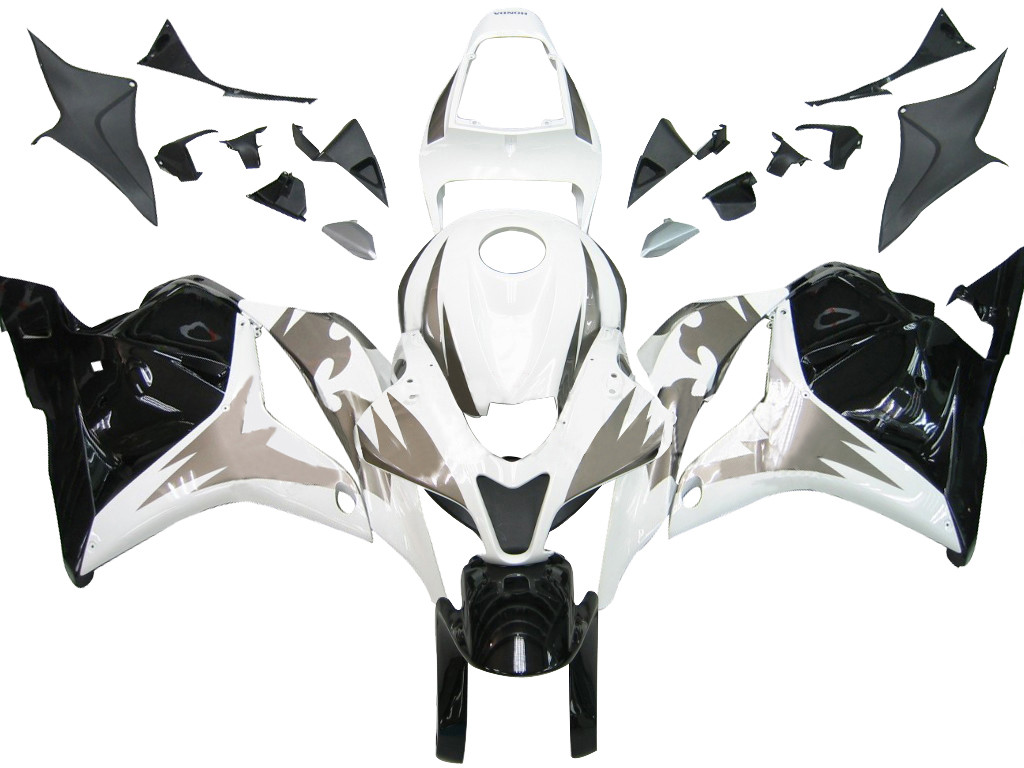 Amotopart Fairings Honda CBR 600 RR White Silver Black Tribal Racing (2009-2012)