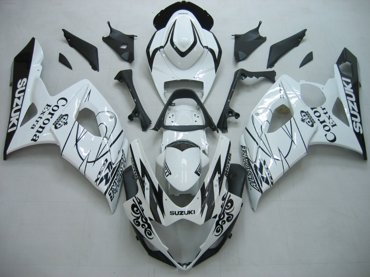 Fairings Suzuki GSXR 1000 White Black Alstare Racing  (2005-2006)