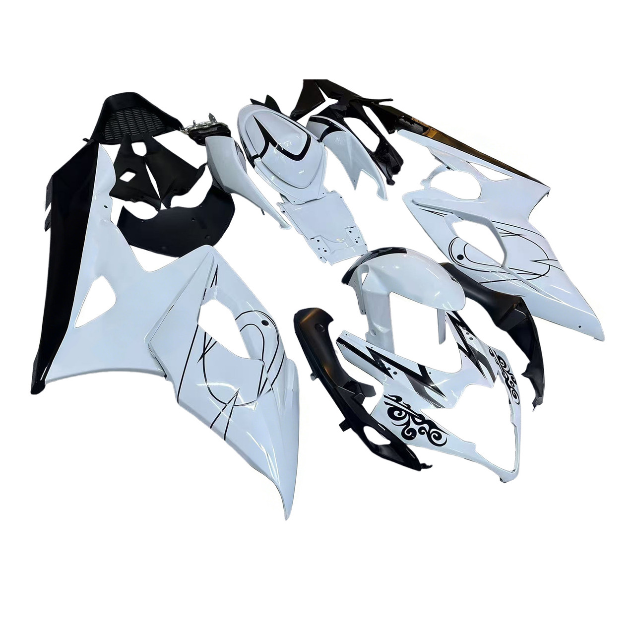 Amotopart Fairings Suzuki GSXR 1000 White Black Alstare Racing  (2005-2006)