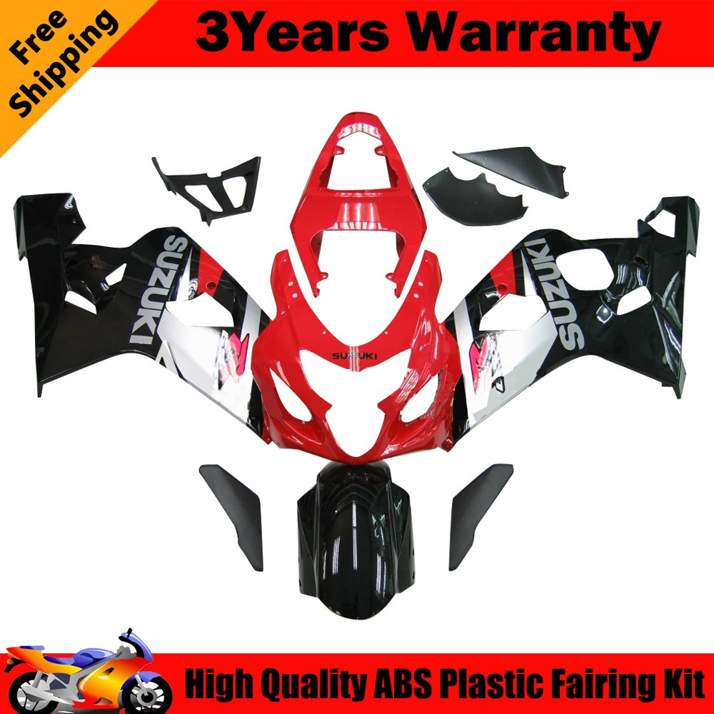 Fairings Suzuki GSXR 600 750 Red & Black GSXR Racing  (2004-2005)