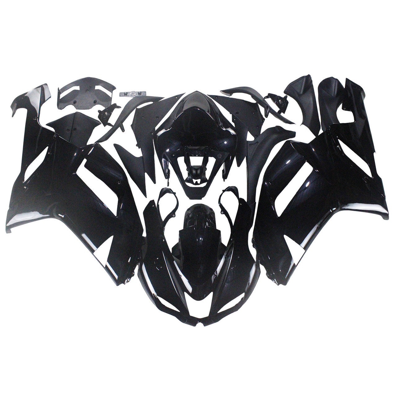 Amotopart Fairings Kawasaki ZX6R ZX636 Black Ninja Racing  (2007-2008)