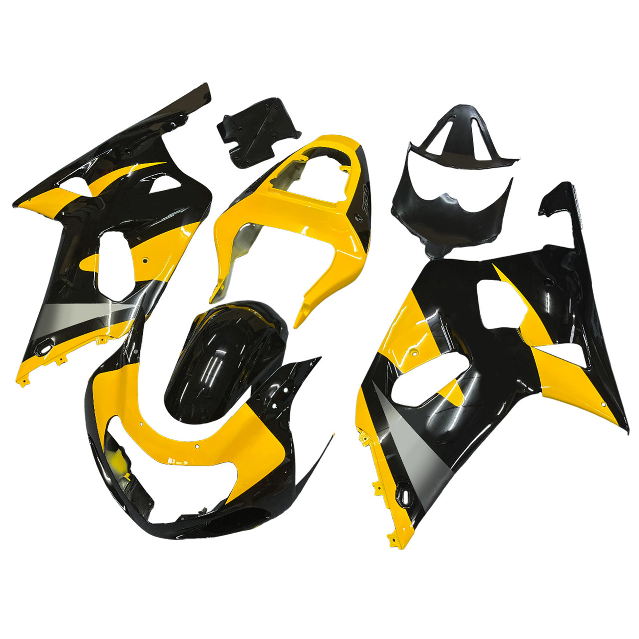 Amotopart Fairings Suzuki GSXR 600 Black & Yellow GSXR Racing  (2001-2003)