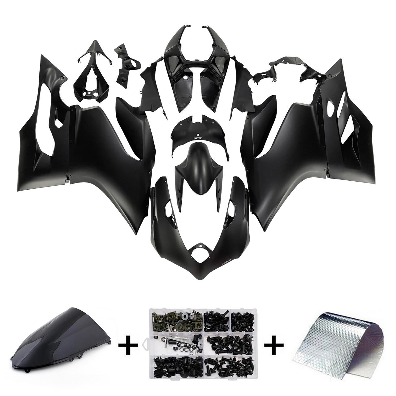 Amotopart Fairings Ducati 1199 Panigale Black Matte 1199 Racing (2012-2014)
