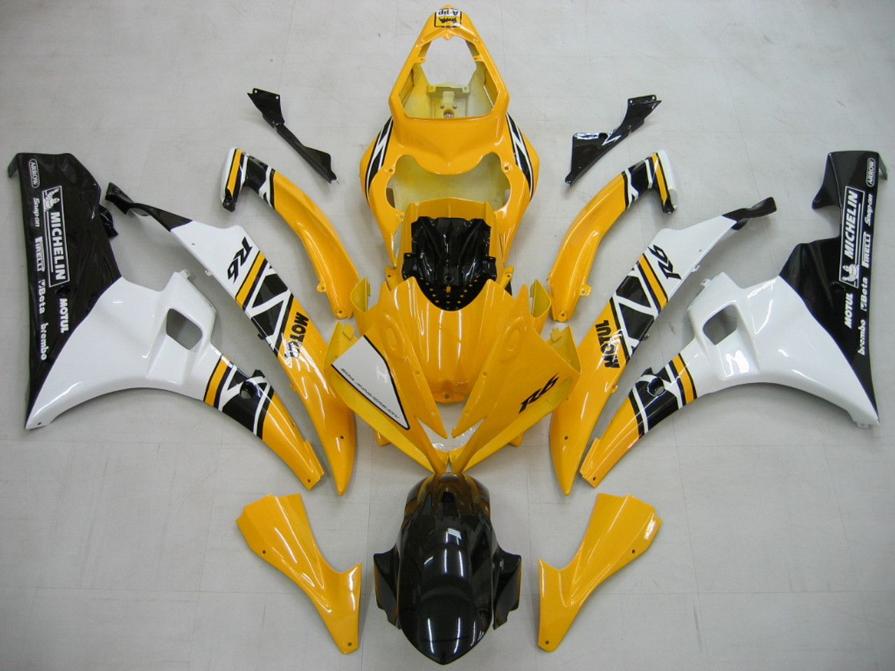 Fairings Yamaha YZF-R6 Yellow White Black Motul R6 Racing (2006-2007)