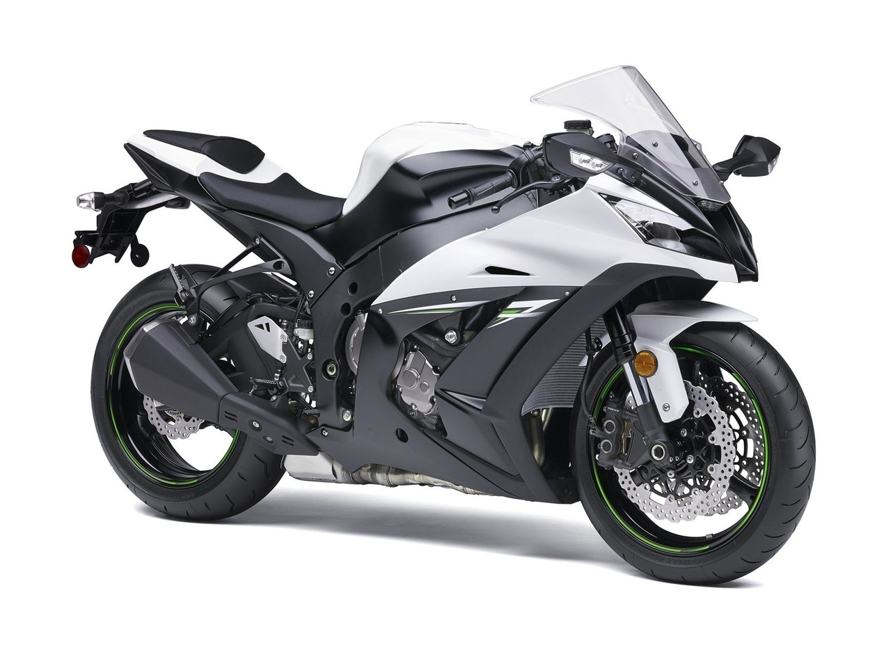Amotopart Fairings Plastics Kawasaki ZX10R Ninja White Black ZX10R Racing (2011-2015)