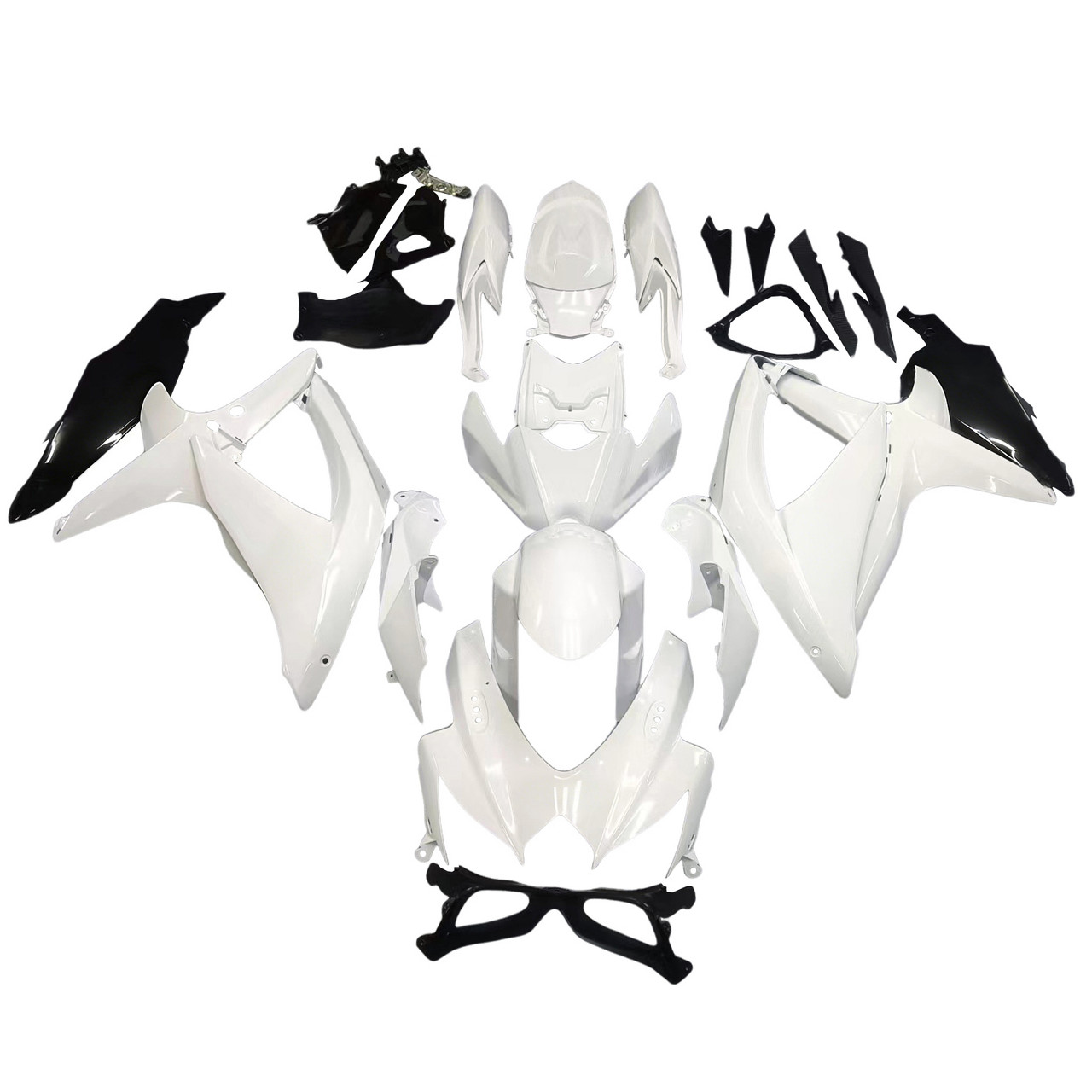 Amotopart Fairings Suzuki GSXR 600 750 White Black GSXR Racing  (2008-2010)
