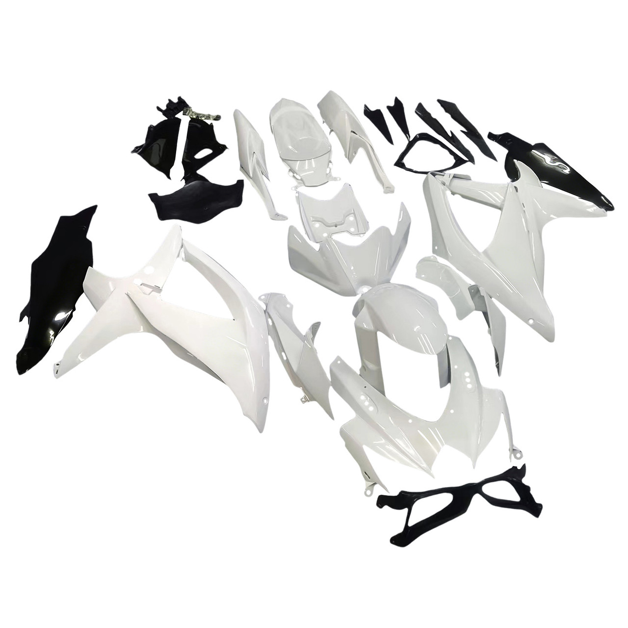 Amotopart Fairings Suzuki GSXR 600 750 White Black GSXR Racing  (2008-2010)