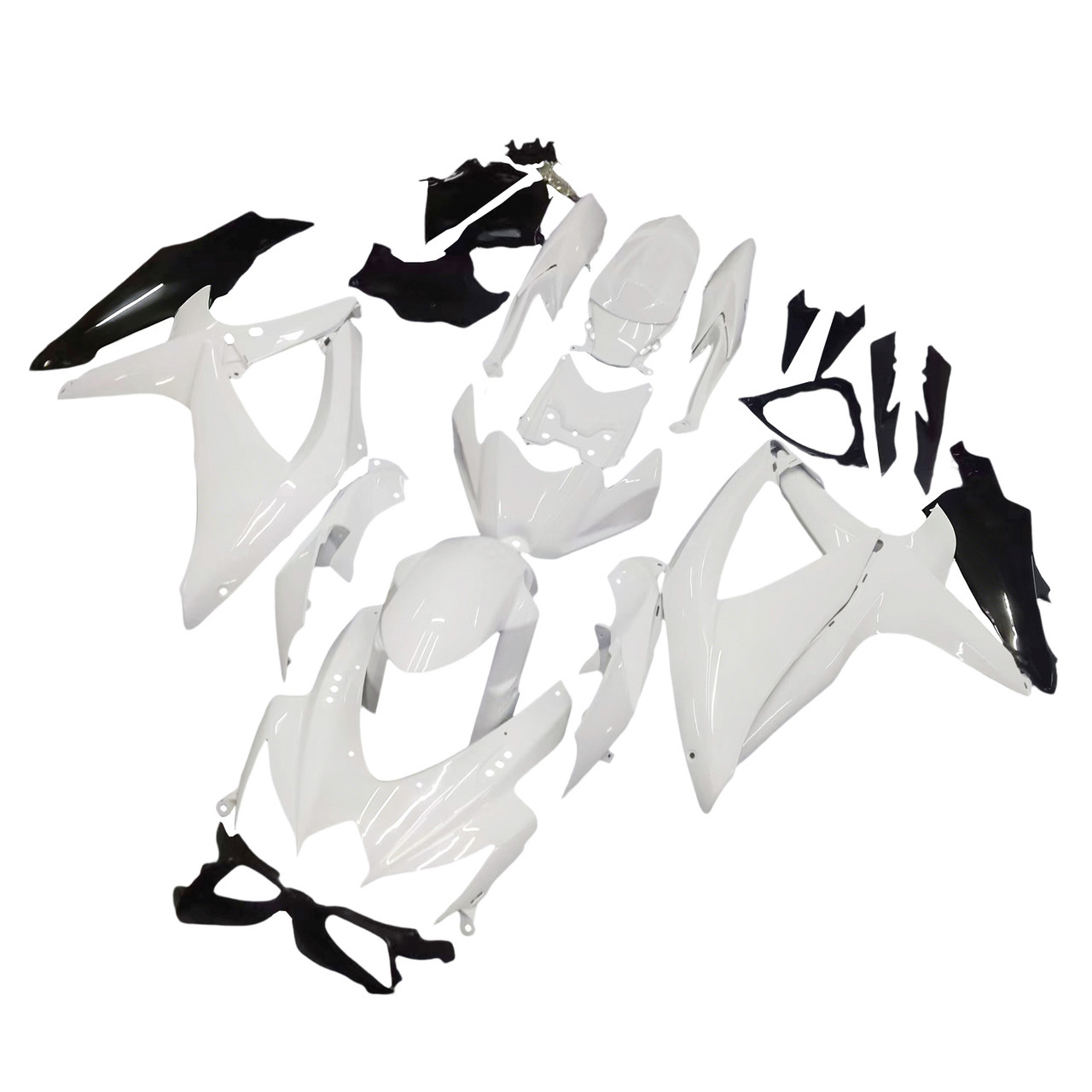 Amotopart Fairings Suzuki GSXR 600 750 White Black GSXR Racing  (2008-2010)