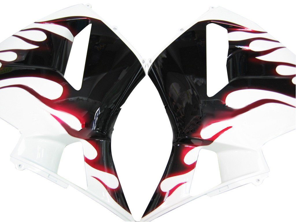 Amotopart Fairings Honda CBR 600 RR White Black&Red Flame Racing (2005-2006)