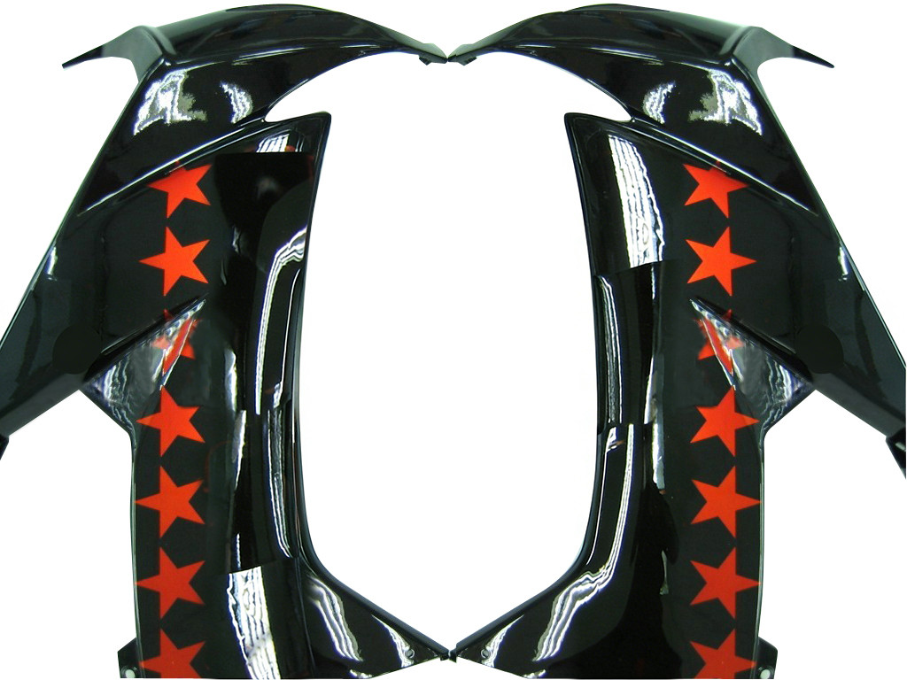 Amotopart Fairings Kawasaki ZX10R Black Orange SevenStars Racing (2008-2010)