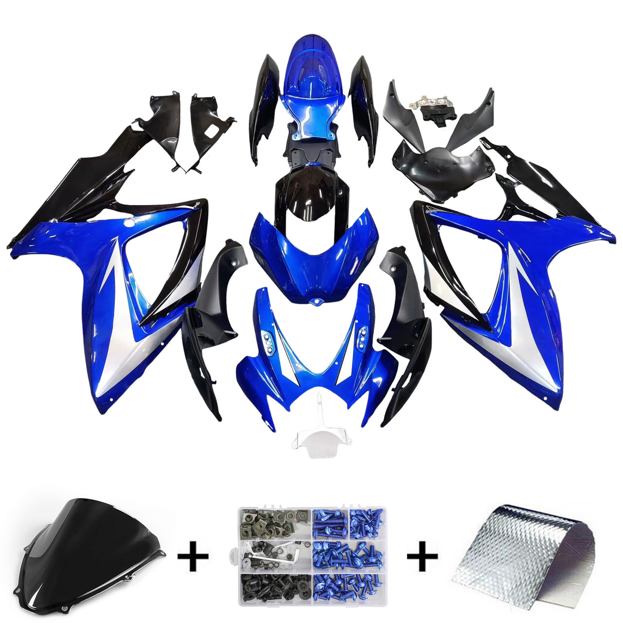Amotopart Fairings Suzuki GSXR 600 750 Blue & Black GSXR Racing  (2006-2007)