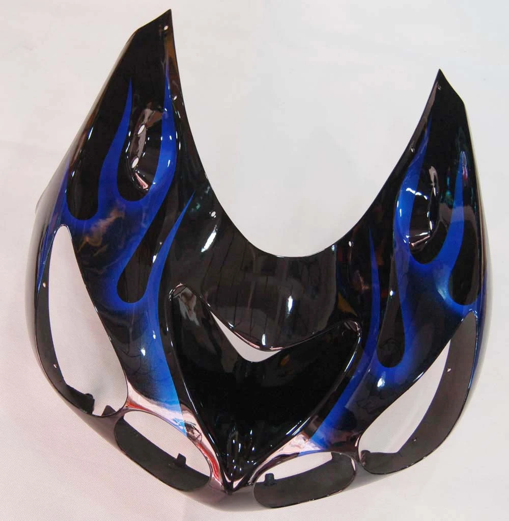Amotopart Fairings Kawasaki ZX14R Black & Blue Flame Ninja Racing (2006-2011)