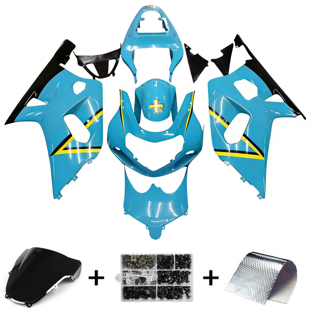 Amotopart Fairings Suzuki GSXR 600 Blue & Black Rizla GSXR Racing  (2001-2003)
