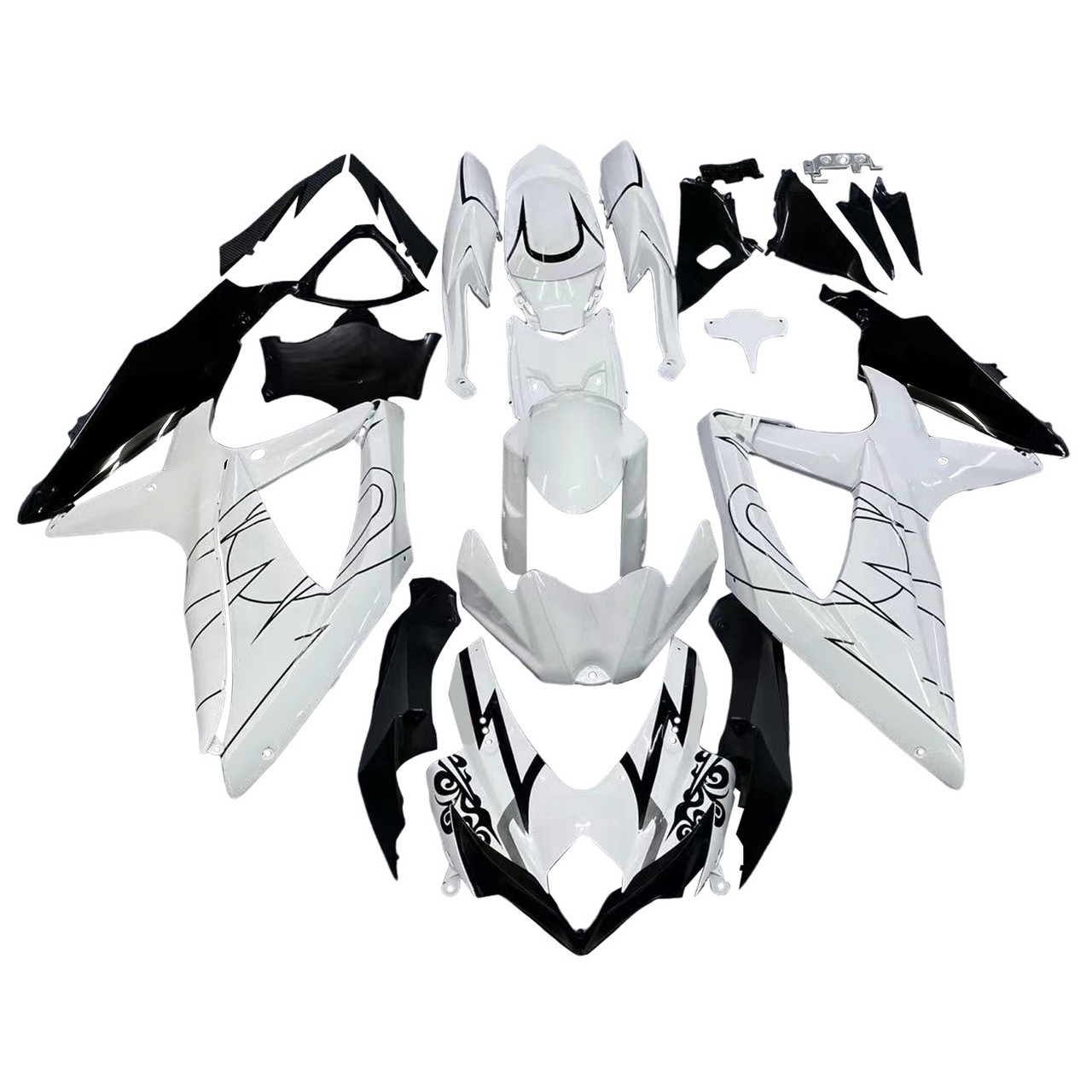 Amotopart Fairings Suzuki GSXR 600 750  White Alstare Corona Racing  (2008-2010)
