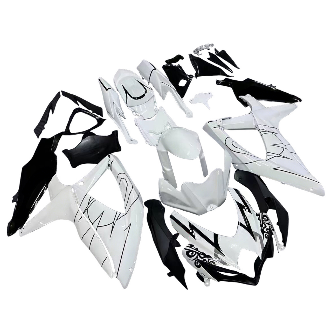 Amotopart Fairings Suzuki GSXR 600 750  White Alstare Corona Racing  (2008-2010)