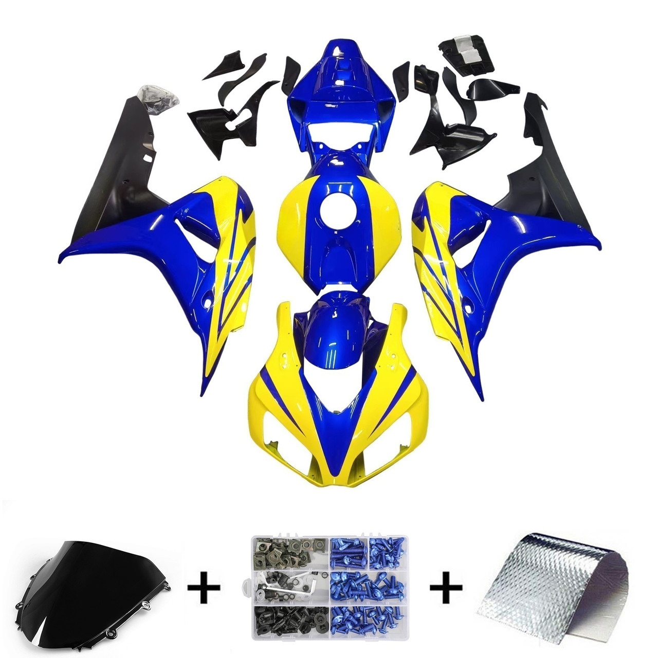 Amotopart Fairings 2006 2007 Honda CBR1000RR Blue Yellow CBR Racing