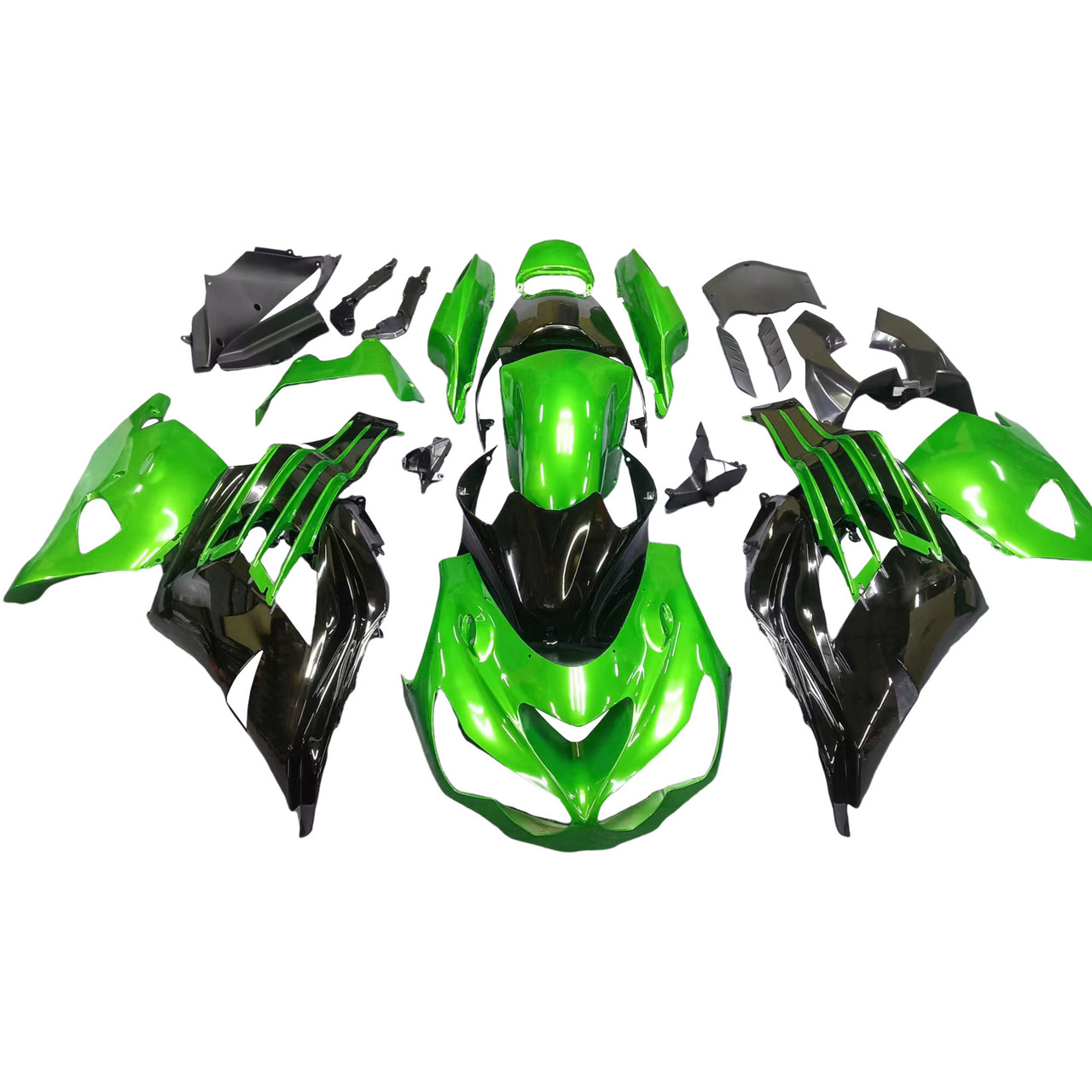 Amotopart Fairings Plastics Kawasaki ZX14R Ninja Green Black Racing (2012-2021)