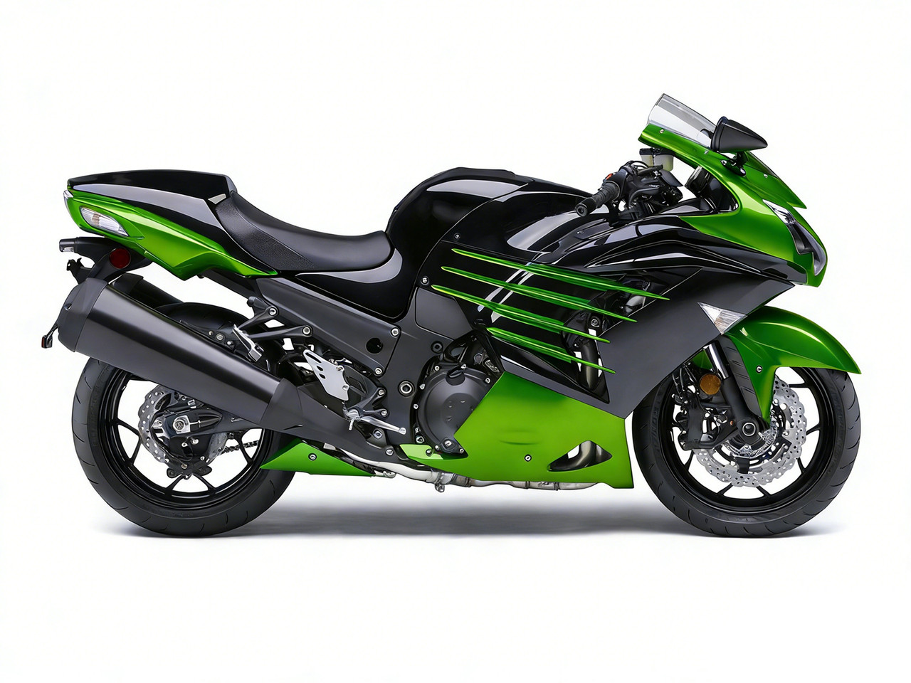 Amotopart Fairings Plastics Kawasaki ZX14R Ninja Green Black Racing (2012-2021)