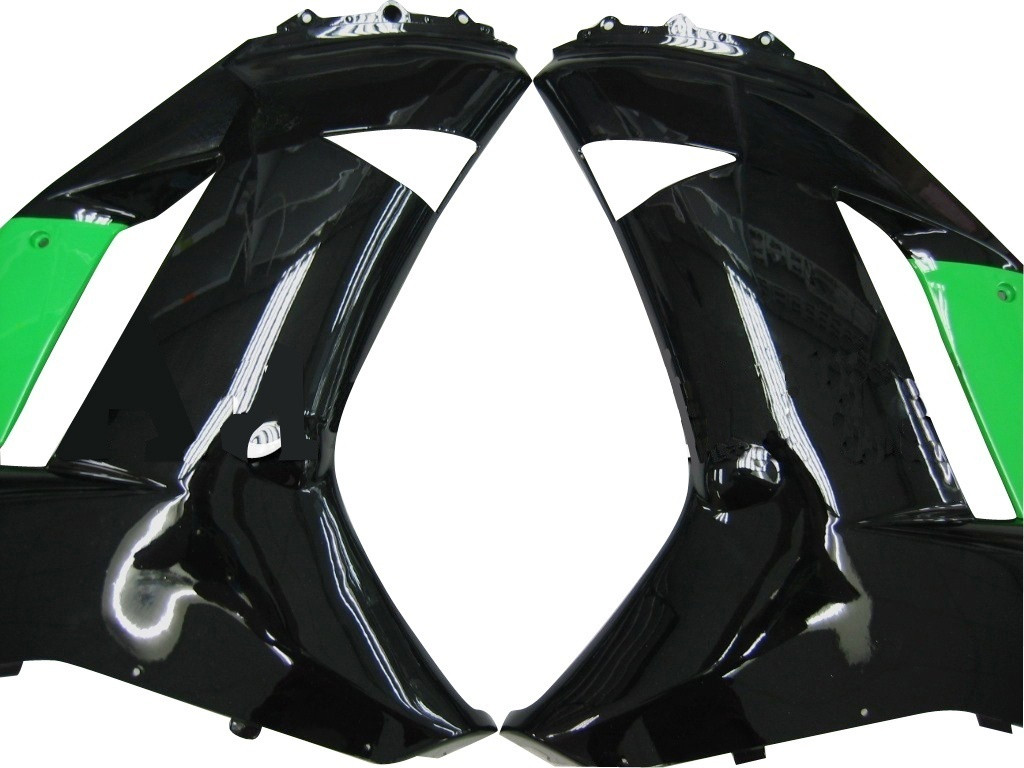 Amotopart Fairings Kawasaki ZX6R ZX636 Green Black Ninja ZX6R  Racing  (2007-2008)